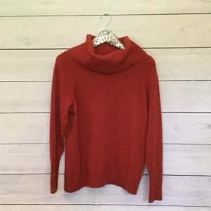 Elena Solano Burnt Orange turtleneck wool sweater